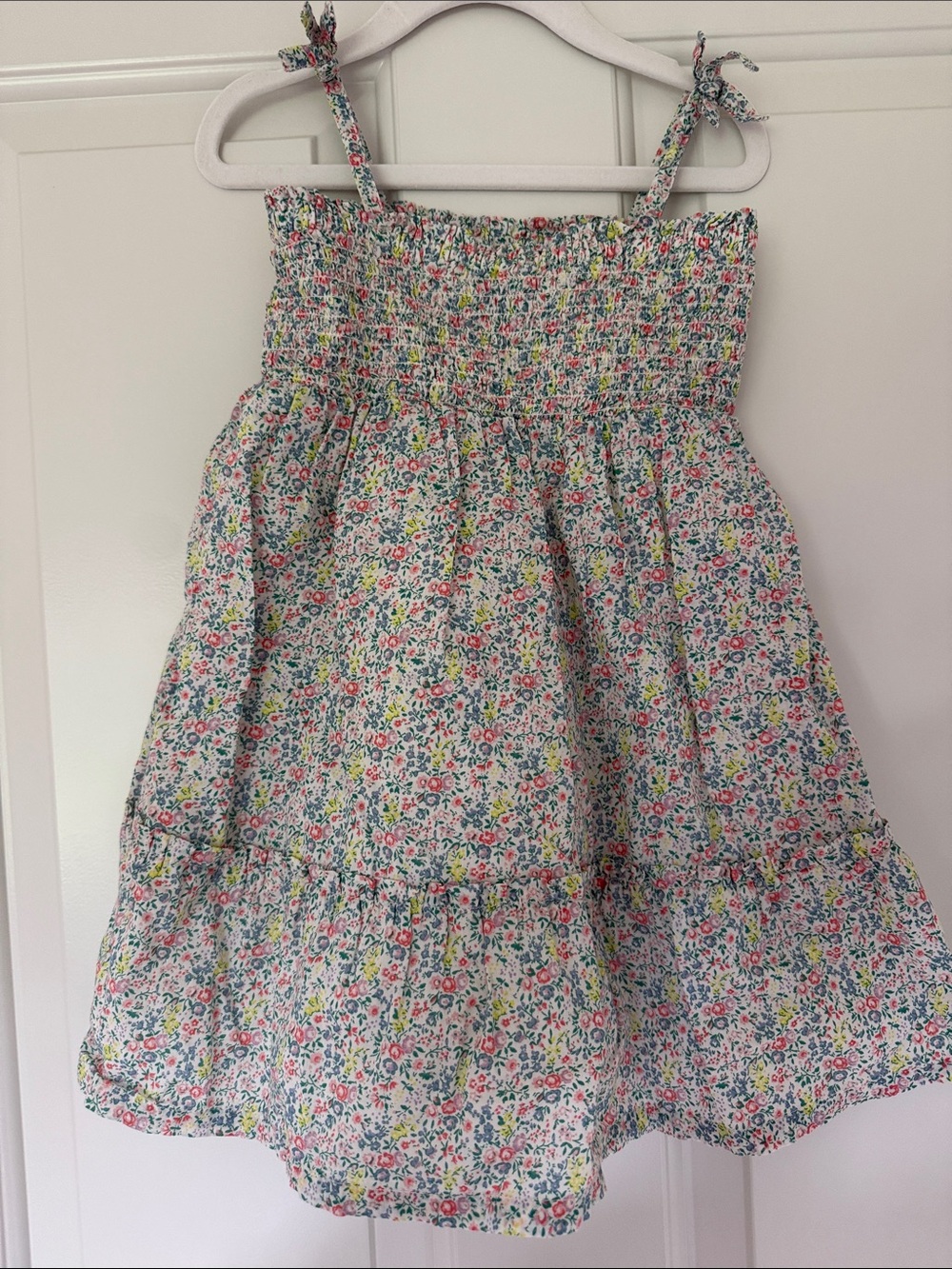 GAP White Floral Smocked Sundress with Multicolor Flowers